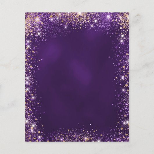 21. Geburtstag lila Rose Gold Einladung (Rückseite)