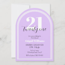 21. Geburtstag Lila Schwarzer Bogen