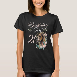 21. Geburtstag Mädchen Pferdeliebhaberin 21 Jahre T-Shirt