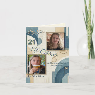 21. Geburtstag Mandelblüte blau-creme Ankündigung