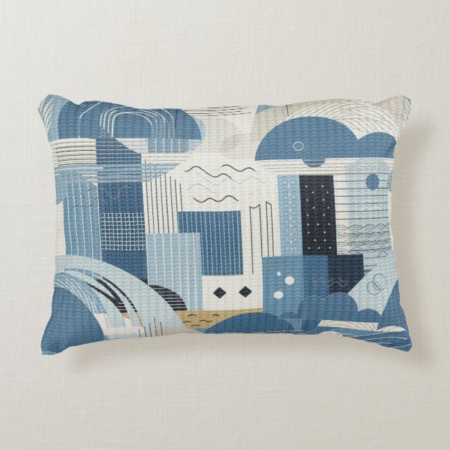 21. Geburtstag Mandelblüte blau-creme Dekokissen (Vorderseite)