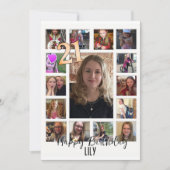 21. Geburtstag Mandelblüte blau-creme Einladung (Vorderseite)