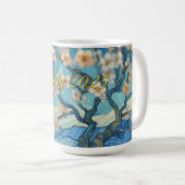 21. Geburtstag Mandelblüte blau-creme Kaffeetasse (VorderseiteRechts)