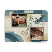 21. Geburtstag Mandelblüte blau-creme Magnet (Horizontal)