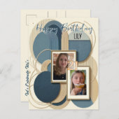 21. Geburtstag Mandelblüte blauen Creme Einladung (Vorne/Hinten)