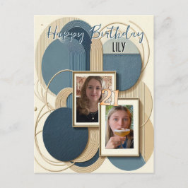 21. Geburtstag Mandelblüte blauen Creme Einladung