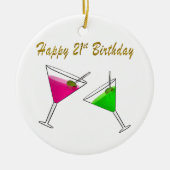 21. Geburtstag Martinis Keramik Ornament (Vorne)