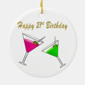 21. Geburtstag Martinis Keramik Ornament (Hinten)