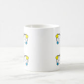 21. Geburtstag Meilenstein-Age Initialen blau gelb Kaffeetasse (Mittel)