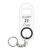 21. Geburtstag Mini Flaschenöffner mit Schlüsselan (Vorderseite)