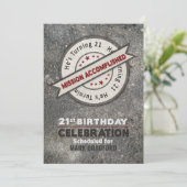 21. Geburtstag, Mission erfüllt, Einladung (Stehend Vorderseite)