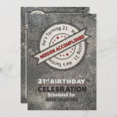 21. Geburtstag, Mission erfüllt, Einladung (Vorne/Hinten)