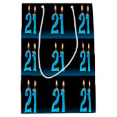 21. Geburtstag mit Augapfel Mittlere Geschenktüte (Vorderseite)