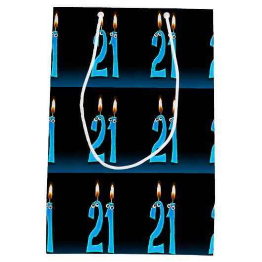 21. Geburtstag mit Augapfel Mittlere Geschenktüte (Rückseite)