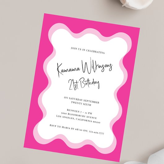 21. Geburtstag mit modernem Spaß Einladung