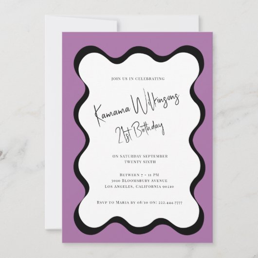 21. Geburtstag mit modernem Spaß Einladung (Vorderseite)