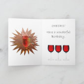 21. Geburtstag mit Wein und Kerzen Karte (Innenseite)