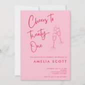 21. Geburtstag Modern Einladung (Vorderseite)