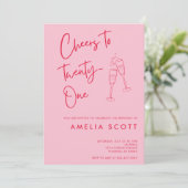 21. Geburtstag Modern Einladung (Stehend Vorderseite)