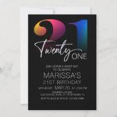 21. Geburtstag modern Einladung (Vorderseite)
