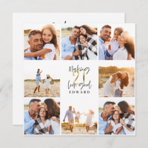 21. Geburtstag moderne Schwarz-Gold-Foto-Collage