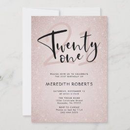 21. Geburtstag Moderne Script Rose Gold Party Einladung