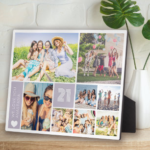21. Geburtstag Multi Foto Collage Fotoplatte