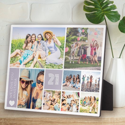 21. Geburtstag Multi Foto Collage Fotoplatte