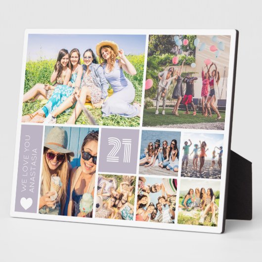 21. Geburtstag Multi Foto Collage Fotoplatte (Seite)