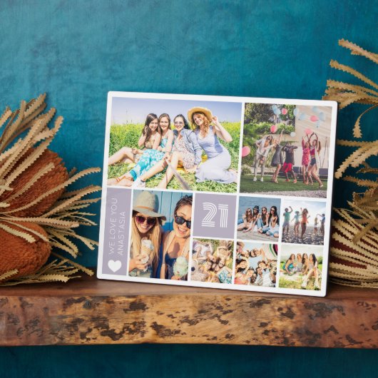21. Geburtstag Multi Foto Collage Fotoplatte (Seite)