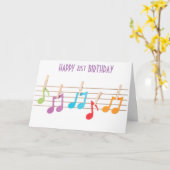 **21. GEBURTSTAG** MUSIKALISCHE HINWEISE GEBURTSTA KARTE (Gelbe Blume)