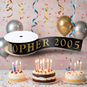 21. Geburtstag Name 2005 Schwarz Gold Elegant Chic Satinband