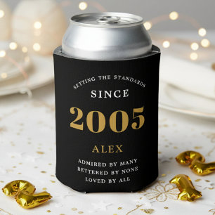 21. Geburtstag Name 2006 Schwarz Gold Elegant Chic Dosenkühler