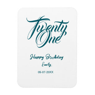 21. Geburtstag Name Datum Jahr blau Vorlage thi Magnet