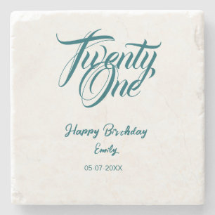 21. Geburtstag Name Datum Jahr blau Vorlage thi Steinuntersetzer