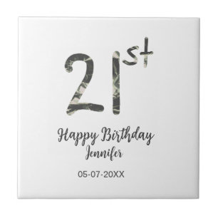 21. Geburtstag Name Datum Jahr schwarze Vorlage ge Fliese