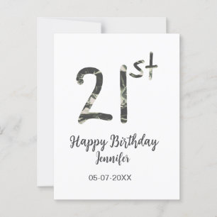 21. Geburtstag Name Datum Jahr schwarze Vorlage ge Postkarte