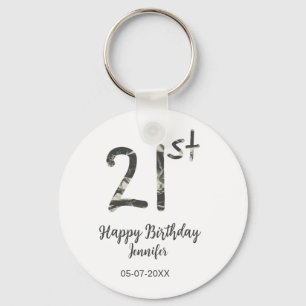 21. Geburtstag Name Datum Jahr schwarze Vorlage ge Schlüsselanhänger