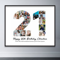 21. Geburtstag Nr. 21 Foto Collage Jahrestag