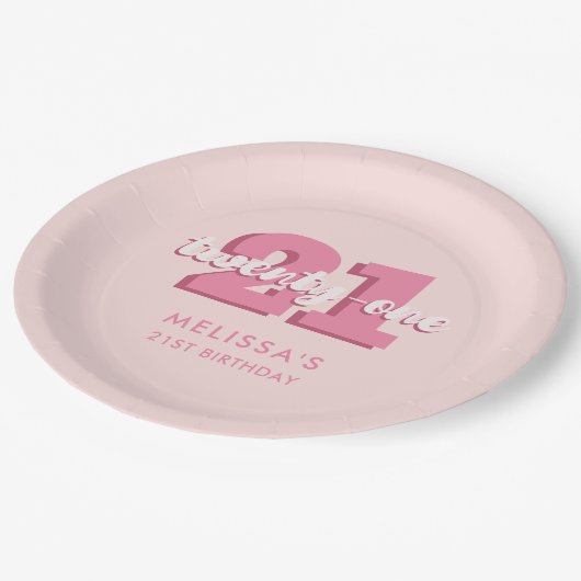 21. Geburtstag Pappteller (Schrägansicht)