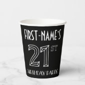 21. Geburtstag Party: Art-Déco-Stil + Individuelle Pappbecher (Rückseite)