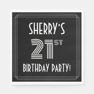 21. Geburtstag Party: Art-Déco-Stil + Individuelle Serviette