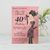 21. Geburtstag Party Bash - Rose Einladung (Stehend Vorderseite)