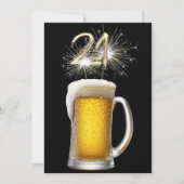 21. Geburtstag Party Bier und Sparkler Einladung (Vorderseite)