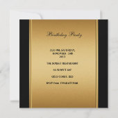 21. Geburtstag Party Black Bronze Gold Einladung (Rückseite)