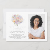 21. Geburtstag Party Blume Bouquet Foto Überraschu Einladung (Vorderseite)