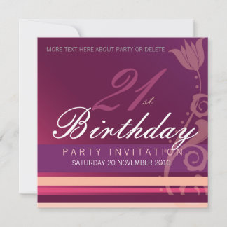 21. Geburtstag Party Blumenladen Einladung