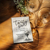 21. Geburtstag Party Champagner Brille Wood Lights Einladung