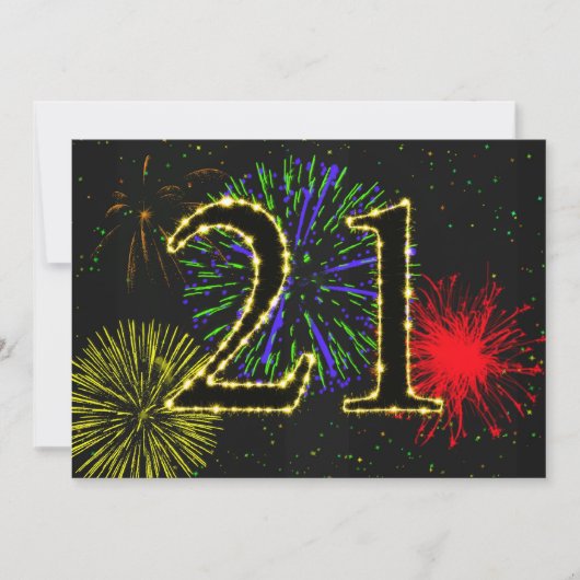 21. Geburtstag Party einladen Einladung (Vorderseite)