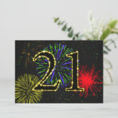 21. Geburtstag Party einladen Einladung (Stehend Vorderseite)